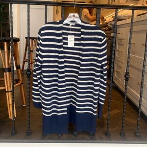 Cozy blue and white stripped cardigan by MADEWELL - never worn!
